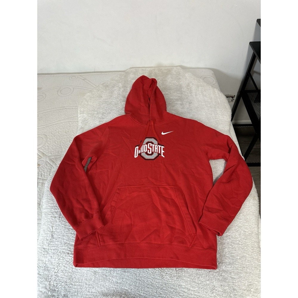 Nike Men's‎ Ohio State Buckeyes Hoodie Sweater Red Size Large Swoosh Logo